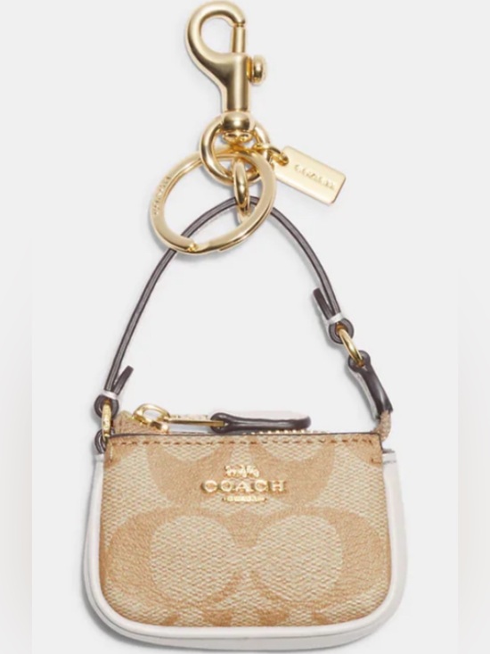Coach Accessories - Coach Mini Lolita Bag in Beige / White Signature Keychain Gold Hardware - NWOT